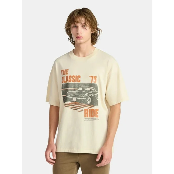 No Boundaries Oversized Cotton Graphic Tee, Men’s & Big Men’s | Walmart (US)