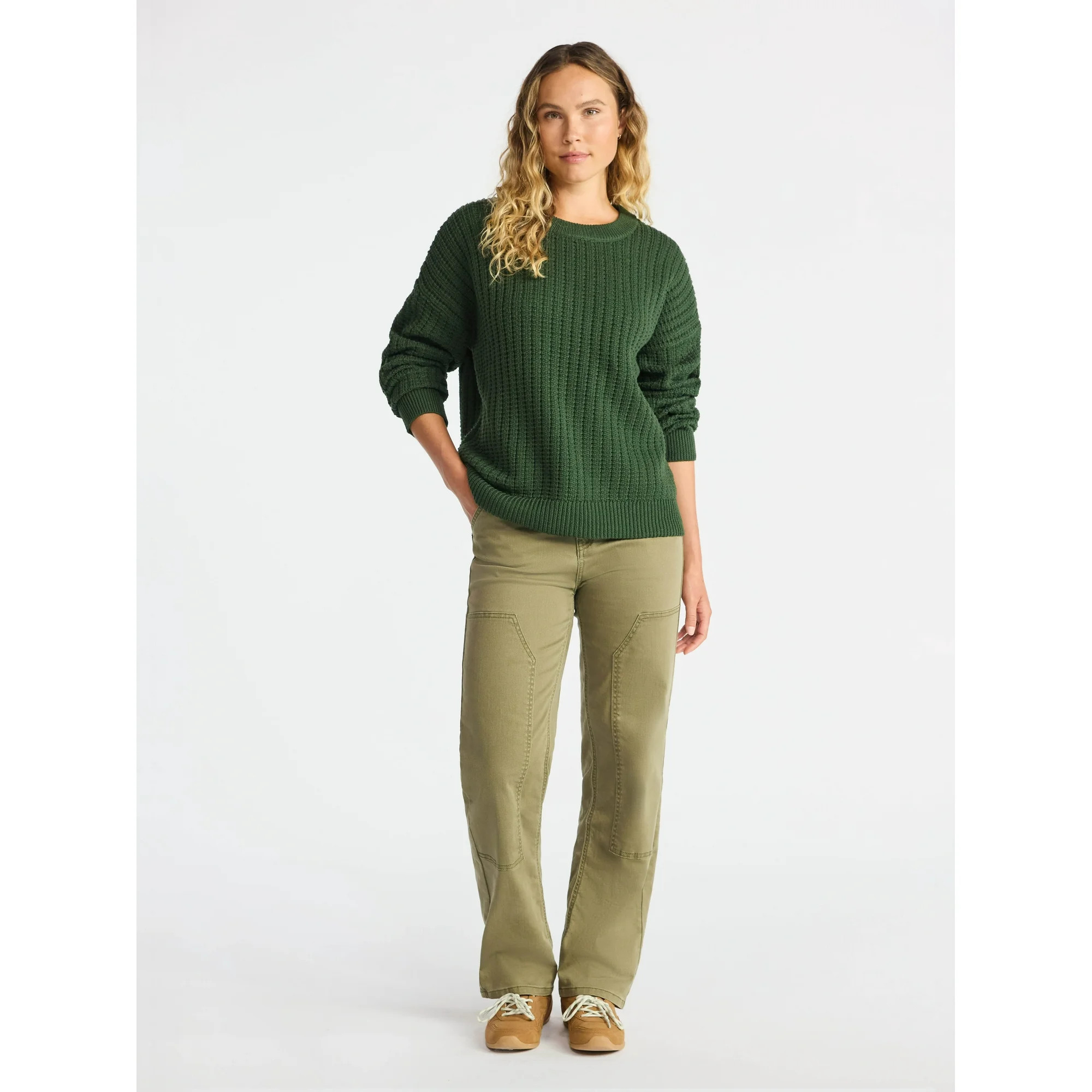 Time and Tru Women's and Women’s Plus Textured Stitch Sweater, Midweight, Sizes XS-4X | Walmart (US)