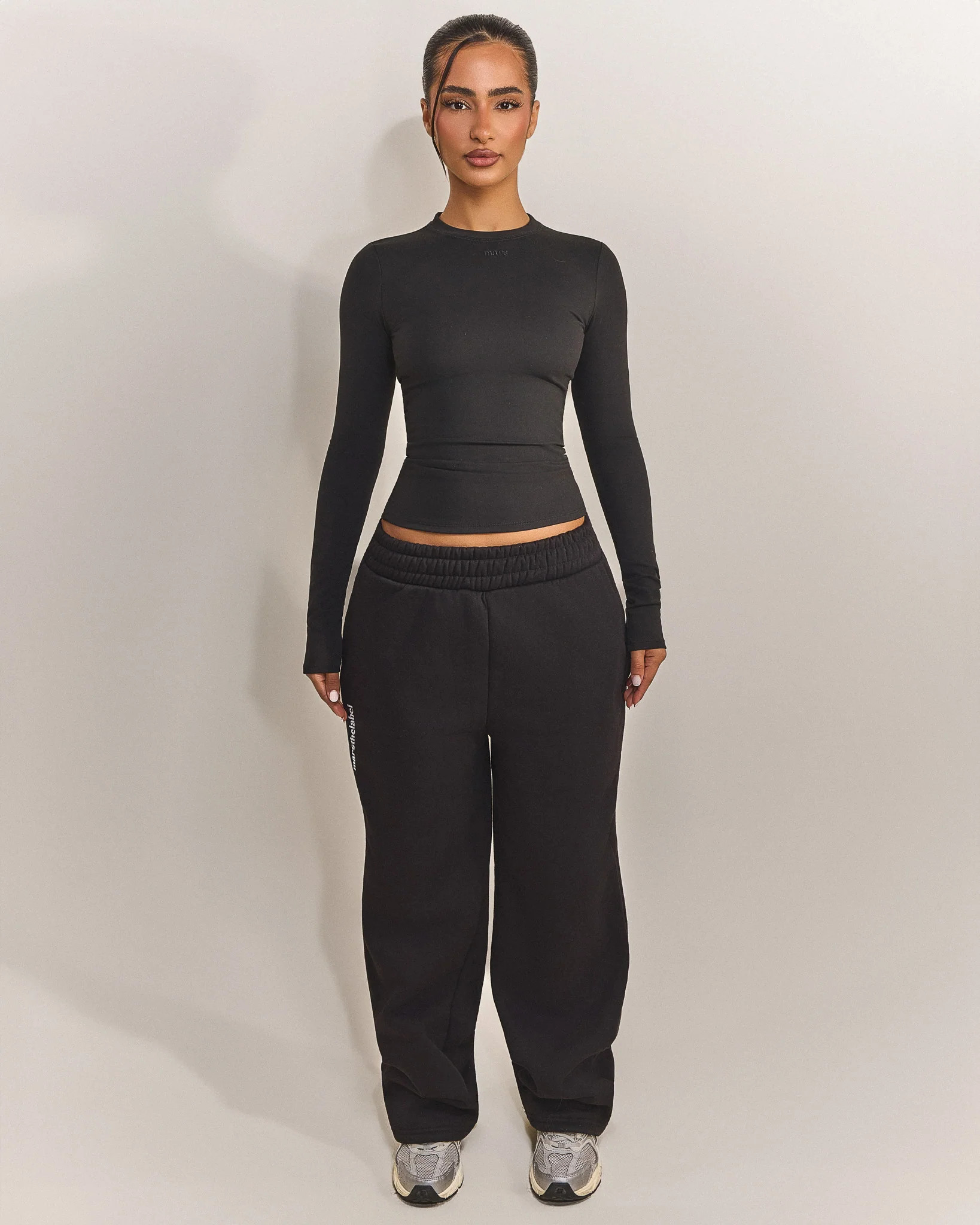 The Sculpt Long Sleeve Top in Black | Mars The Label
