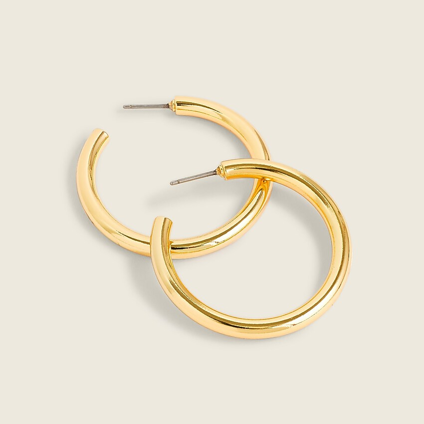 Mini tube hoop earrings in matte gold | J. Crew US