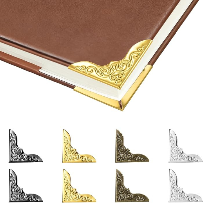 100pcs Metal Book Corner Protectors, 4 Assorted Colors Photo Corners Protector for Picture Vintag... | Amazon (US)