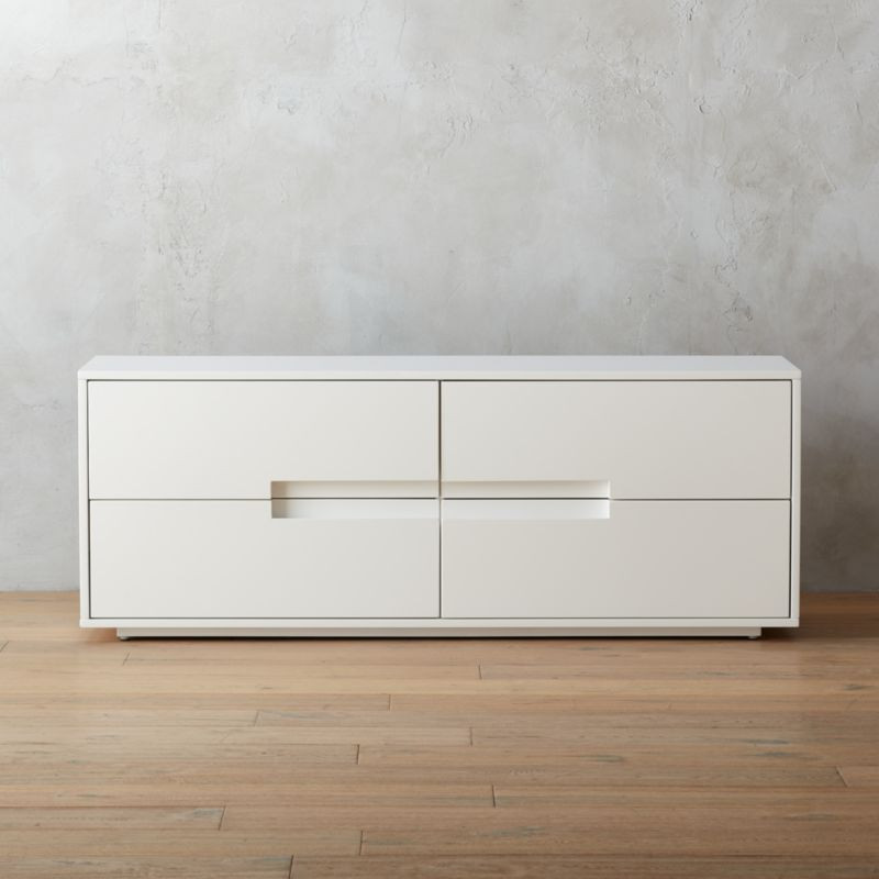 Latitude 4-Drawer High-Gloss White Lacquered Dresser + Reviews | CB2 | CB2