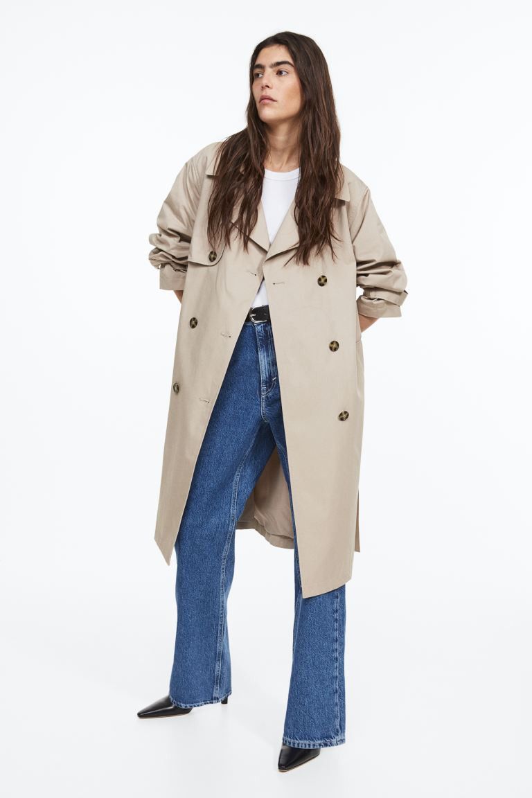 Double-breasted trenchcoat | Beige Coat Coats | Spring Capsule Wardrobe | Spring Outfits 2023 | H&M (US + CA)