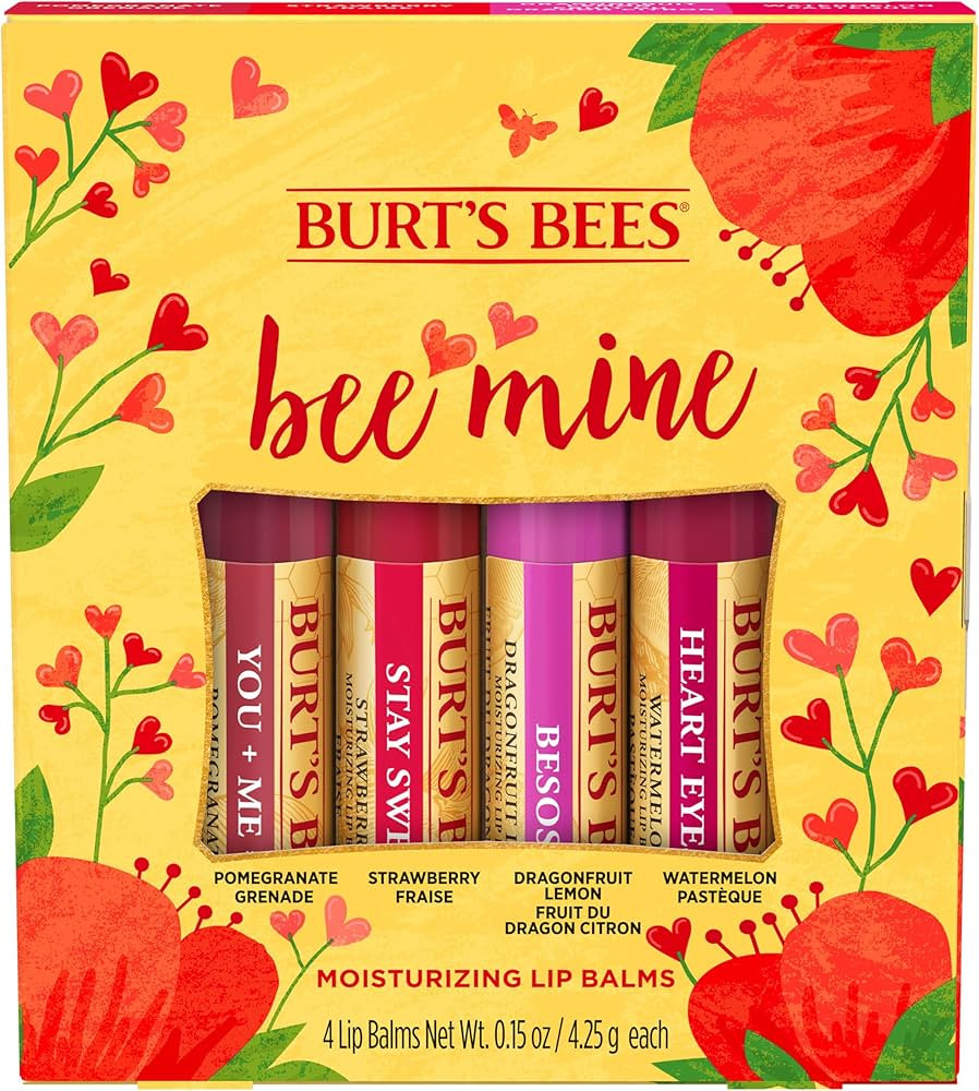 Burt's Bees Bee Mine Lip Balm Gift Set, Strawberry, Dragonfruit Lemon, Pomegranate and Watermelon... | Amazon (US)