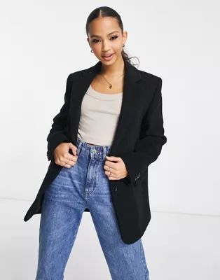 & Other Stories single breasted  wool blazer in black | ASOS (Global)