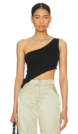 Sel One Shoulder Top in Black | Revolve Clothing (Global)