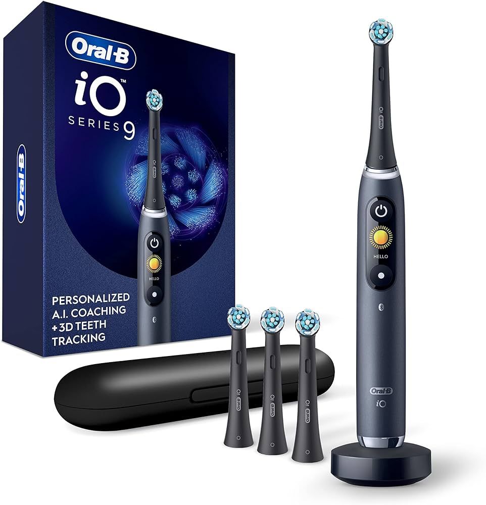 Oral-B iO Series 9 Electric Toothbrush with 3 Replacement Brush Heads, Black Onyx | Amazon (US)