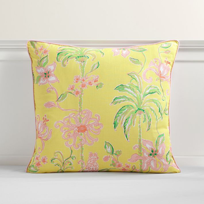 Lilly Pulitzer Tropical Oasis Reversible Euro Pillow Cover, 26x26 Inches, Multi | Pottery Barn Teen