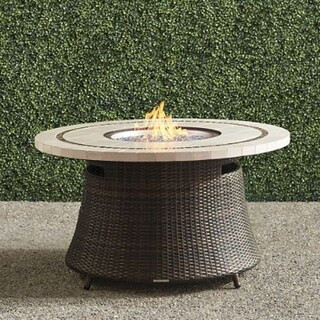 Friends and family will enjoy spending hours around our beautiful Pasadena Stone-top Fire Table. ... | Frontgate