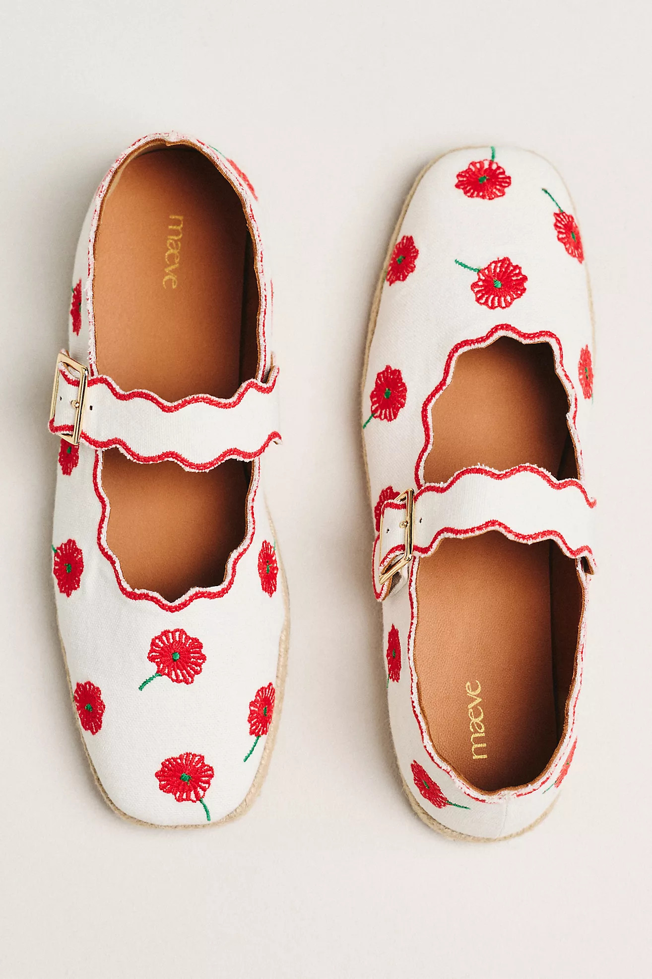 Maeve Scalloped Edge Espadrille Mary Jane Flats | Anthropologie (US)