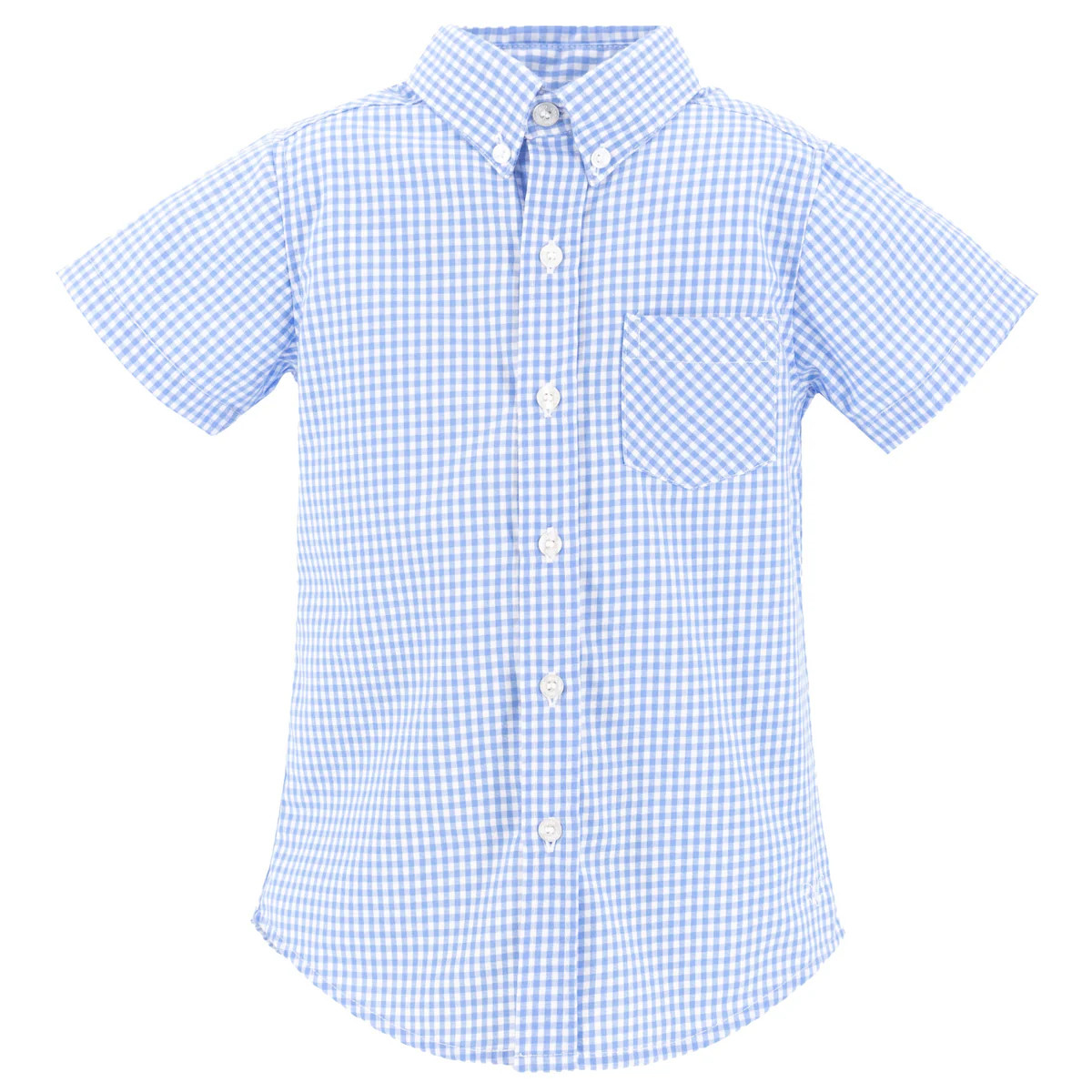 Paul Boy Button Down - Blue Gingham | Dondolo