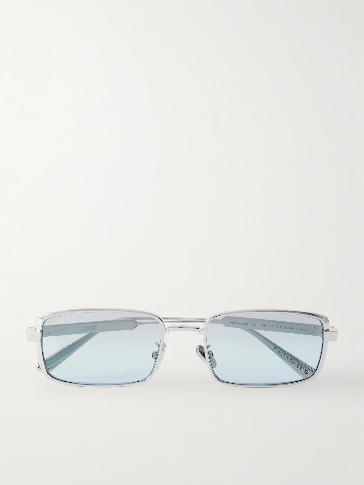 DIOR Eyewear - Diorcannage S2u Rectangular-frame Silver-tone Sunglasses - One size | NET-A-PORTER (US)