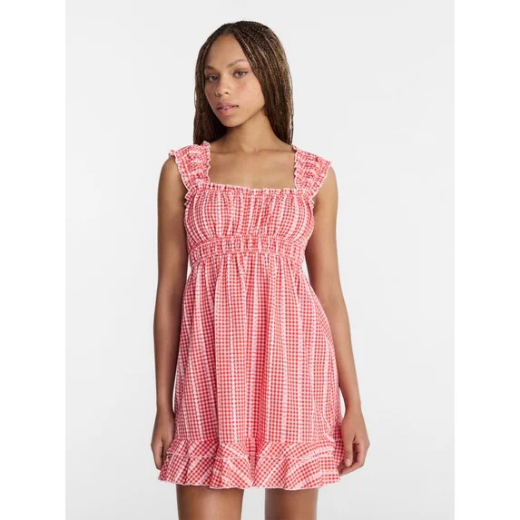 No Boundaries Empire Waist Dress with Cap Sleeves, Women's XXS-XXL | Walmart (US)