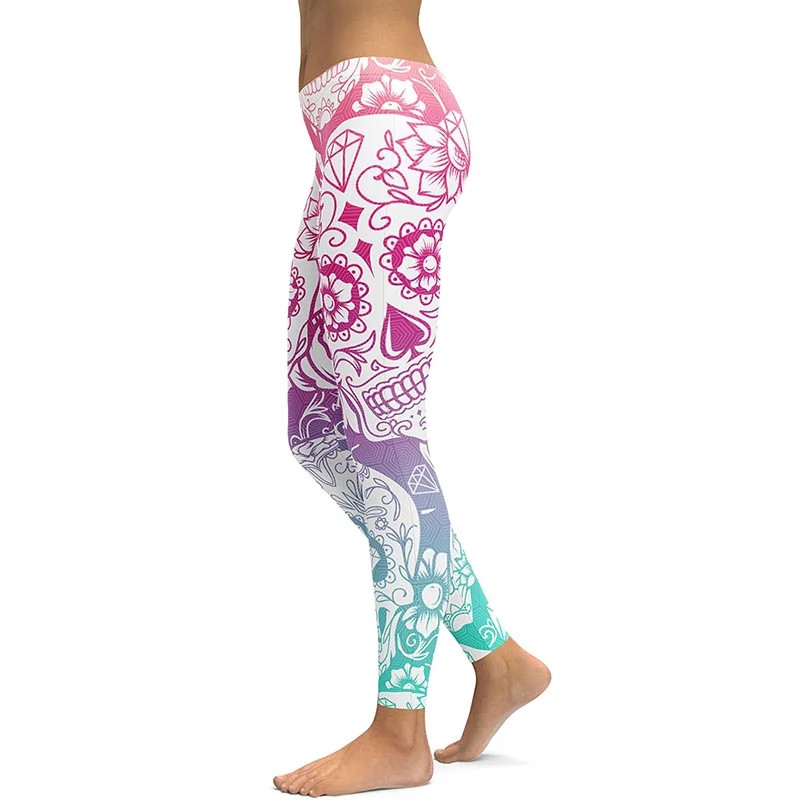 Womens Summer Yoga Pants Skull Print Street Fashion Leggings Sports Yoga Pants Plus Size Casual W... | Walmart (US)