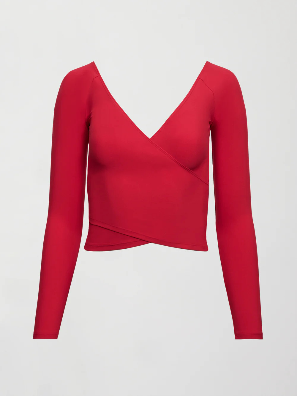 Long Sleeve Wrap Top in Melt - Crimson Red | Carbon38