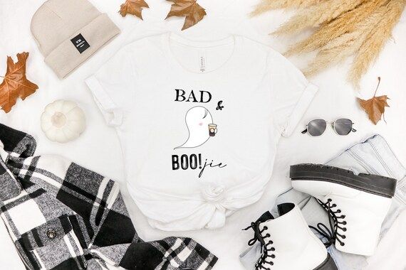 Bad and Boojie Short Sleeve Tee  White  Fall Season Shirt | Etsy | Etsy (US)