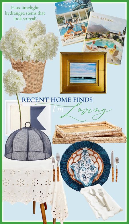 Latest home decor finds…I’ve been sourcing some pieces for our home remodel and outdoor tabletop and LOVE these!!

Faux hydrangea stems, coastal art, slim Aaron’s books, coffee table books, raffia trays, food screens, raffia chargers, melamine bamboo plates, bamboo flatware, white eyelet tablecloth, signal flag art, woven scalloped cache pot, home decor

#LTKFind #LTKSeasonal #LTKhome