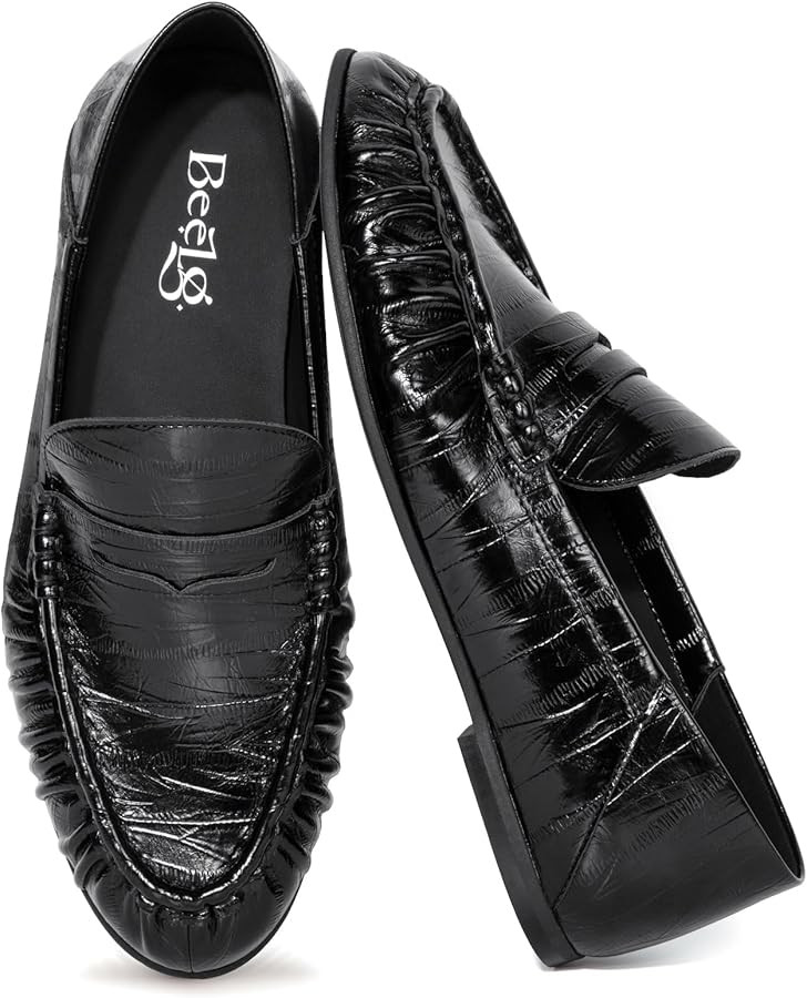 Penny Loafers for Women Suede Flats Shoes Casual Loafer Dressy Vintage Work Business Flat Shoe | Amazon (US)