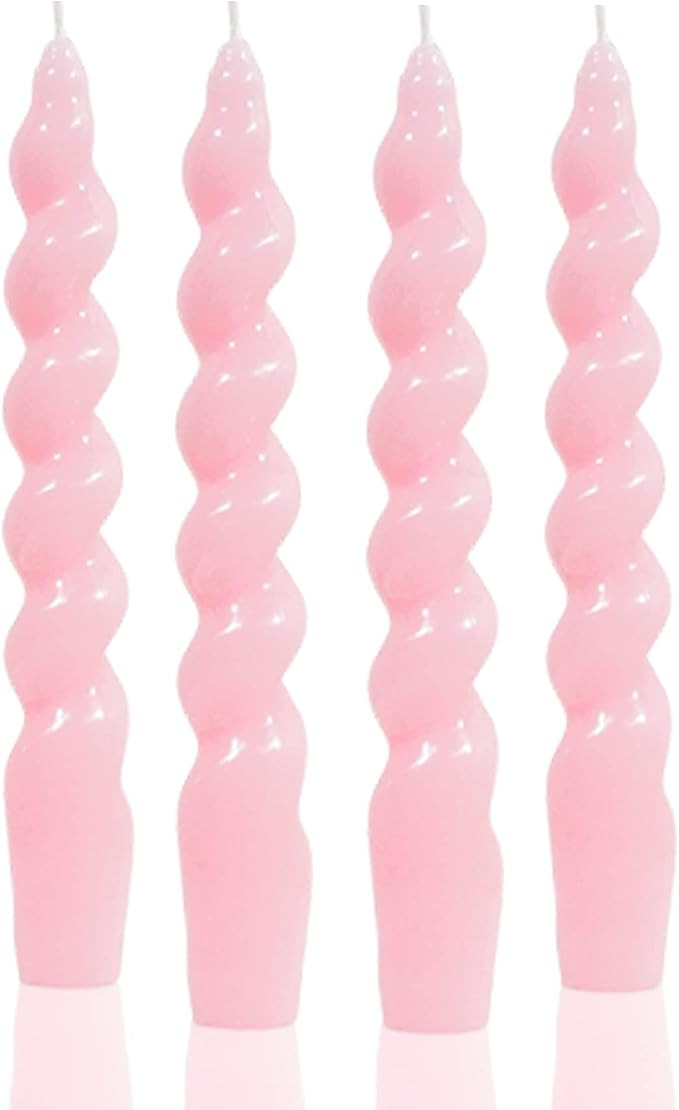 MAITREYA Pink Spiral Taper Candles Conical Stick Candles Handmade Twisted Candles-Set of 4 for De... | Amazon (CA)