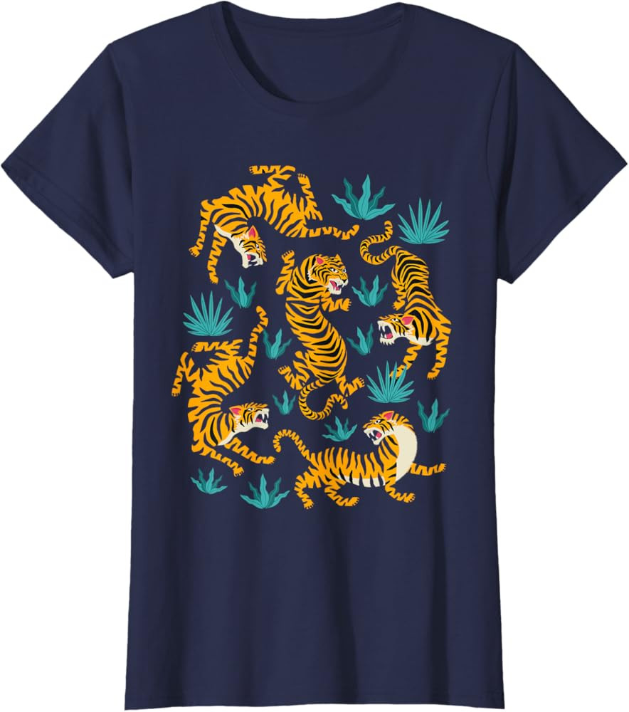 Dancing Tiger Cartoon Graphic T-Shirt T-Shirt | Amazon (US)