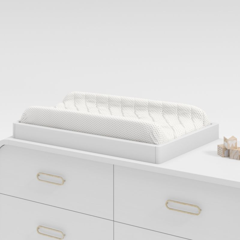 White Wood Baby Changing Table Topper for Dresser + Reviews | Crate & Kids | Crate & Barrel