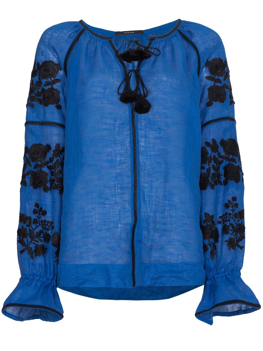 Vita Kin Boucle Linen Top - Blue | FarFetch Global