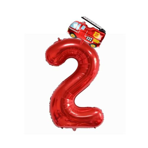 Party Decoration Balloons 2, Red Fire Truck 2 Year Old Birthday Party Supplies, Large Foil Fire Truck Balloon, Red Helium Fire Truck 2 | Amazon (US)