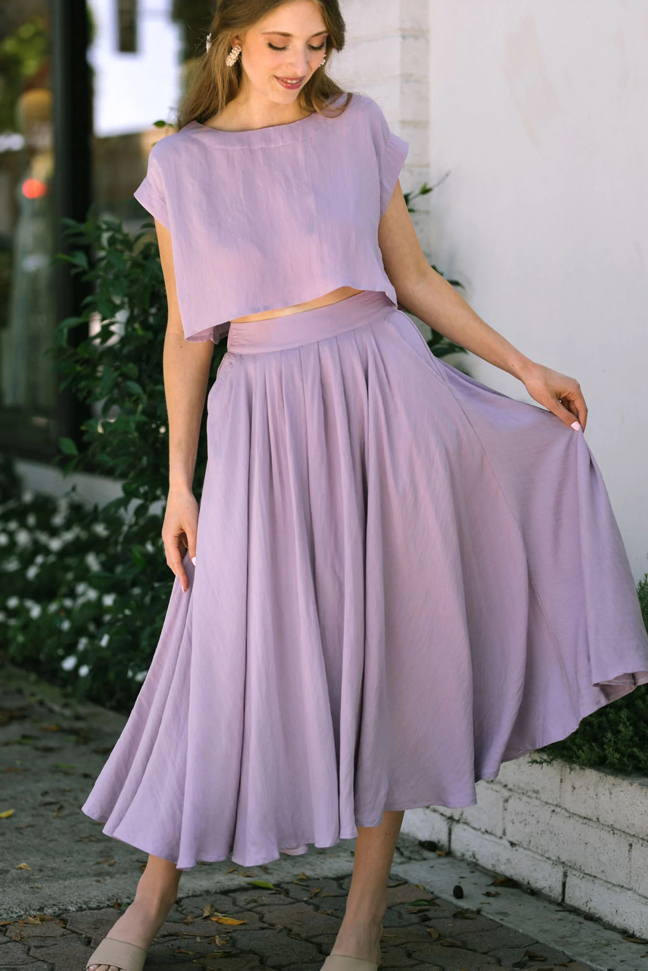 Noemi Two Piece Skirt Set | Morning Lavender