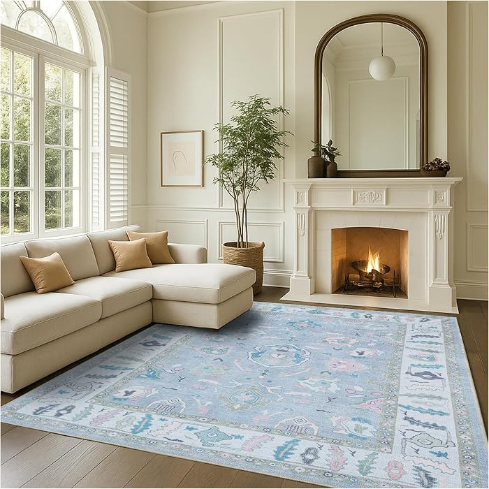 Fame Rugs Lavender Modern Oushak Rug 10x13, Vintage Turkish Colorful Oriental Washable Antique In... | Amazon (US)
