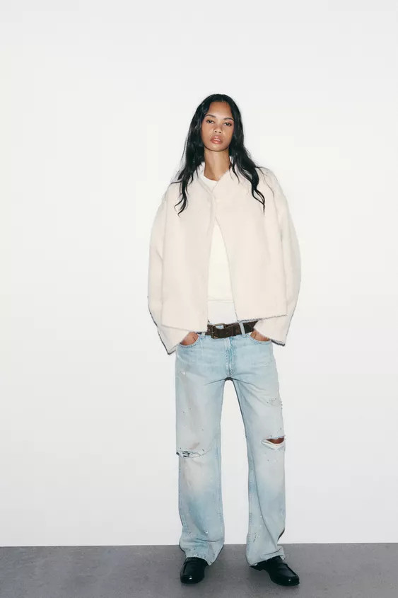 CROSSOVER FAUX FUR JACKET | Zara US