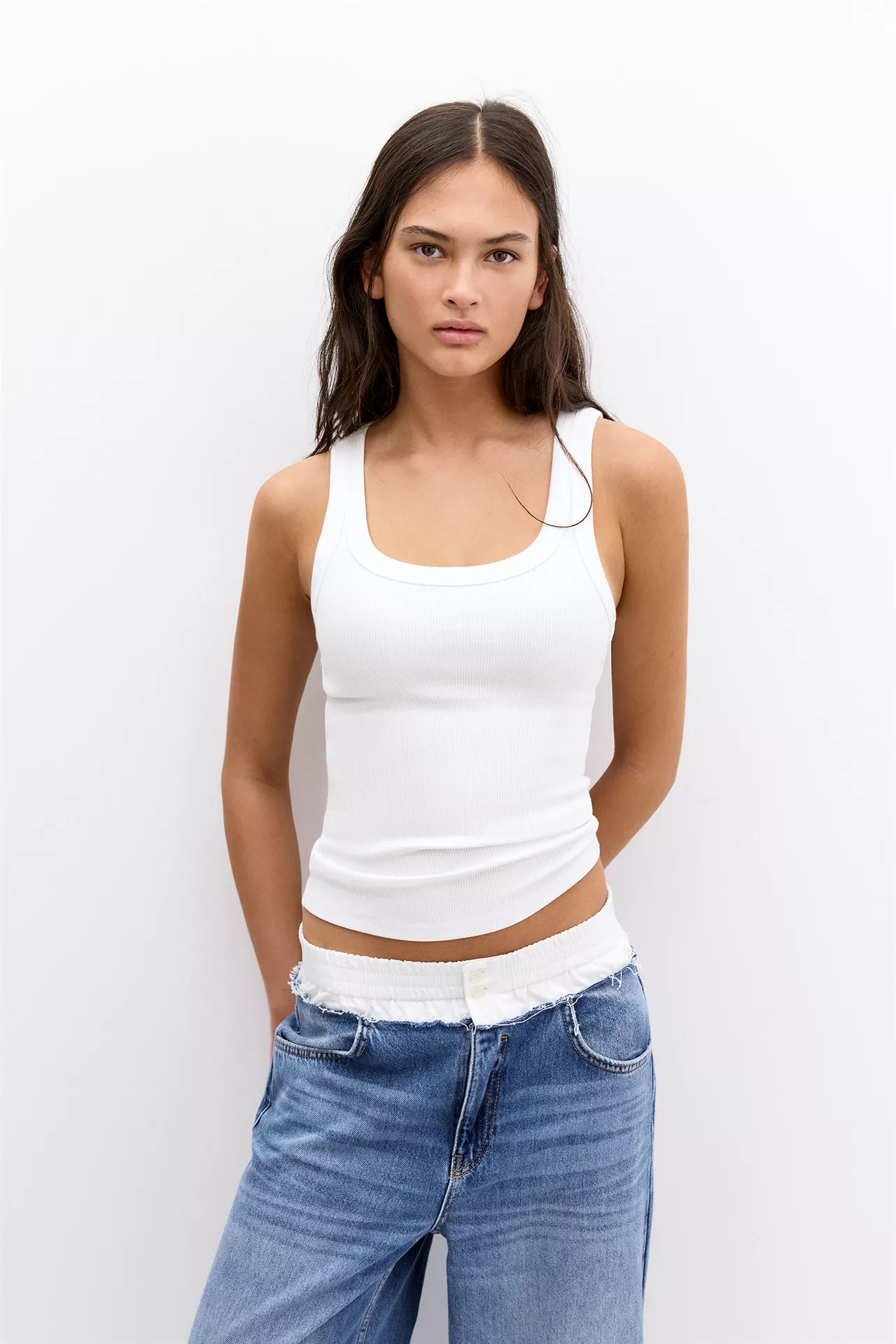 Ribbed tank top - pull&bear | PULL and BEAR UK