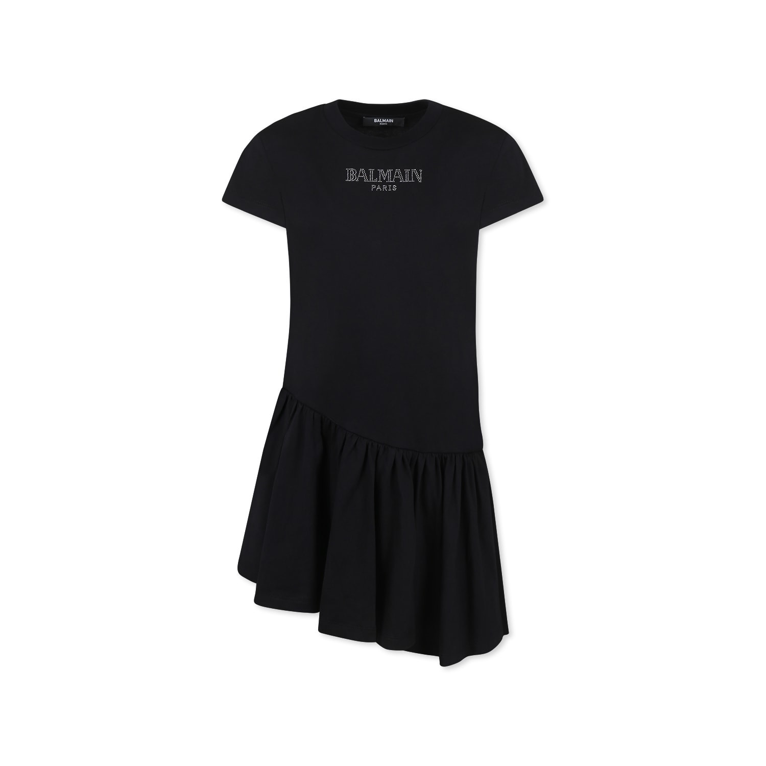 Balmain Black Dress For Girl With Logo | Italist.com US