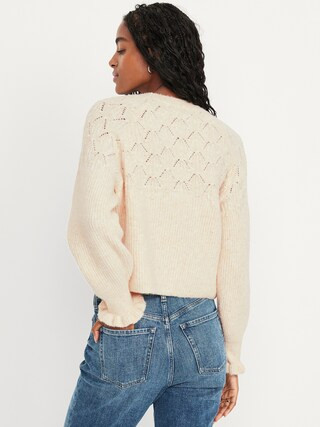 Loose Crew-Neck Cropped Sweater | Old Navy (US)