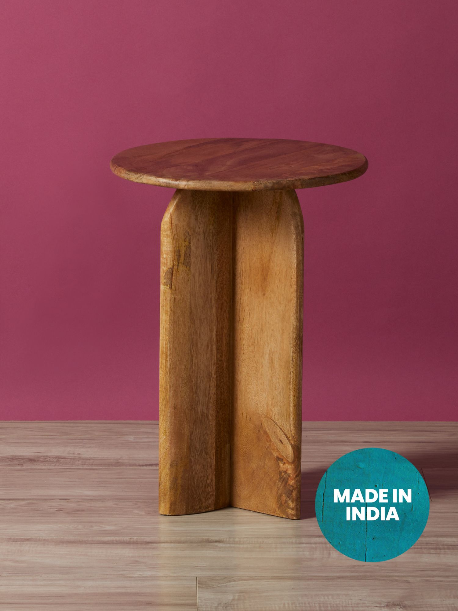 22in Wood Top Semi Circle Leg Side Table | Living Room | HomeGoods | HomeGoods