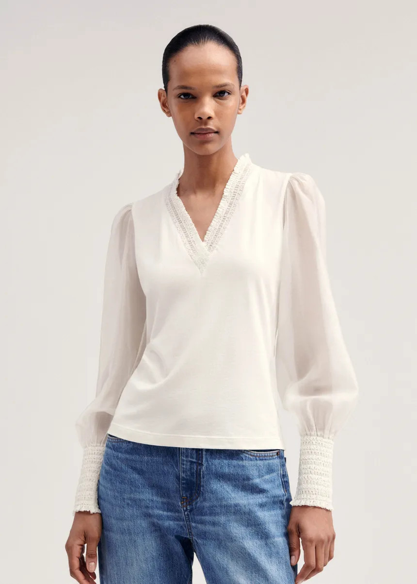 Fluid Balloon Sleeve Layering Blouse | ME+EM US