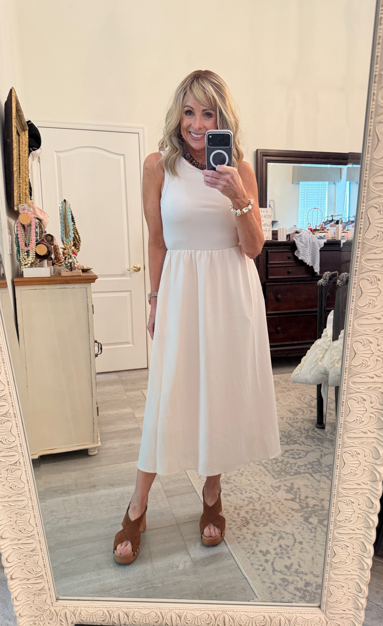 Great dress for all occasions this spring and summer. Wearing a medium. Has pockets and it’s lined. 

#LTKOver40 #LTKootd