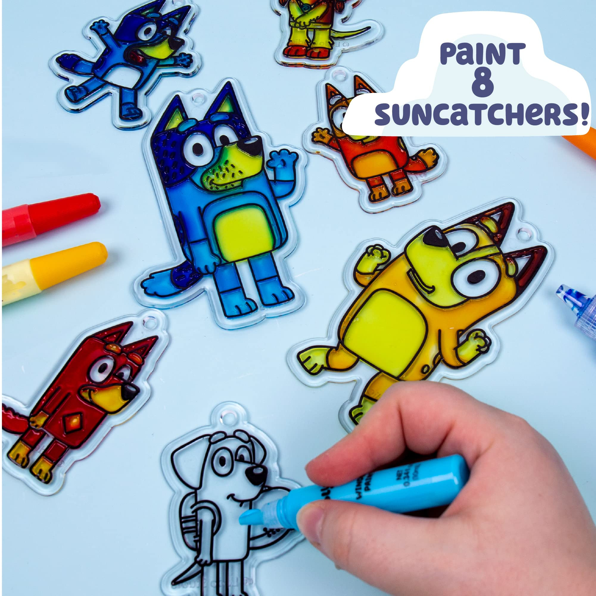 Bluey Window Art Suncatchers Kit for Kids to Paint, Great at-Home Craft Activity or Birthday Party Idea, Toys for Ages 3, 4, 5, 6 | Amazon (US)