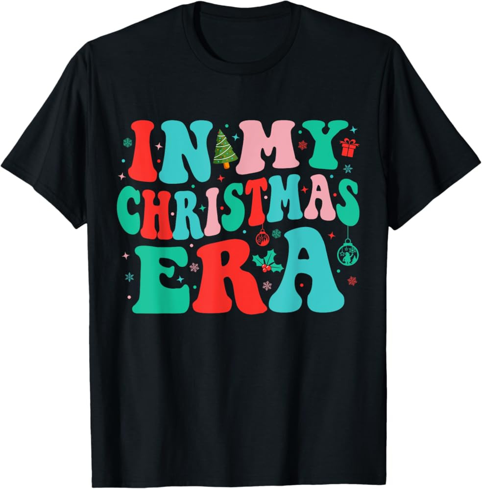 In My Christmas Era Cute Groovy Christmas Holiday Xmas T-Shirt | Amazon (US)