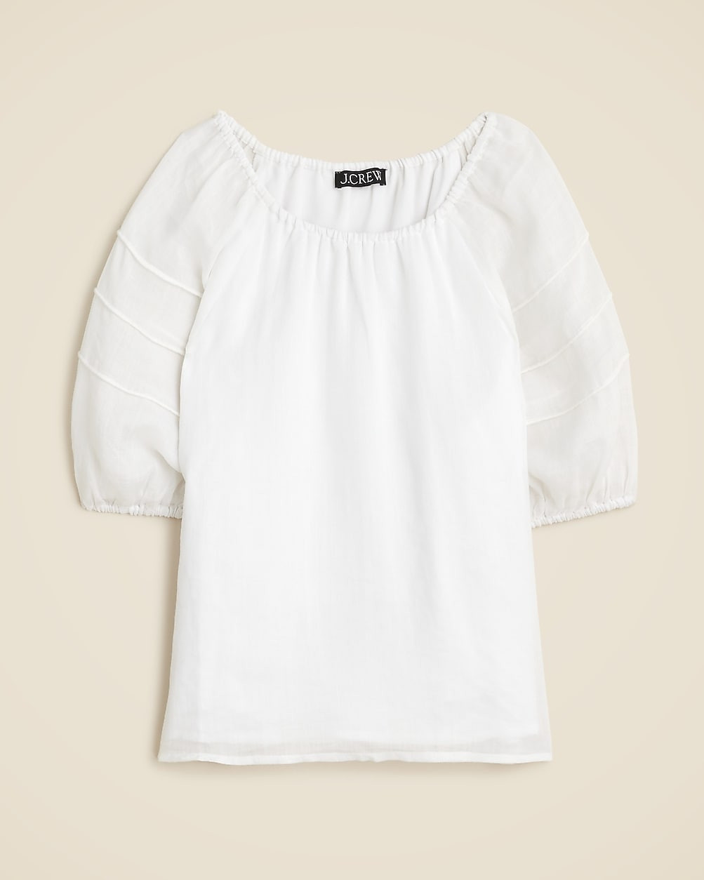 Puff-sleeve top in ramie | J. Crew US