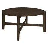 Coaster Cota Transitional Round Solid Wood Coffee Table in Dark Brown | Walmart (US)