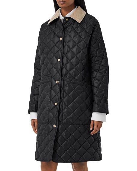 Burberry Corduroy Collar Quilted Jacket | Neiman Marcus