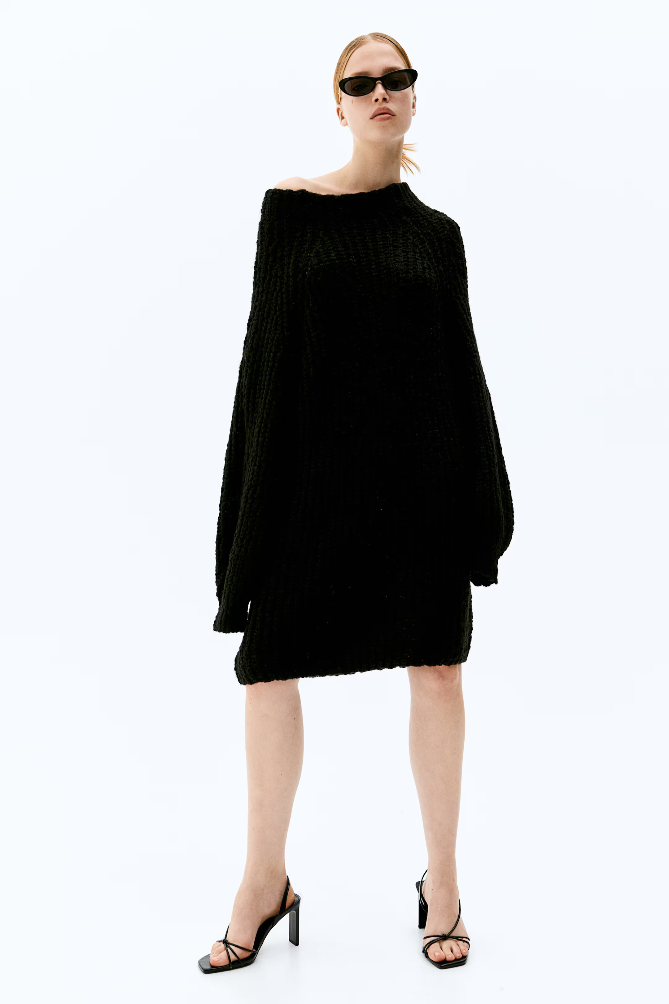 Rib-Knit Dress - Round Neck - Long sleeve - Black - Ladies | H&M US | H&M (US + CA)