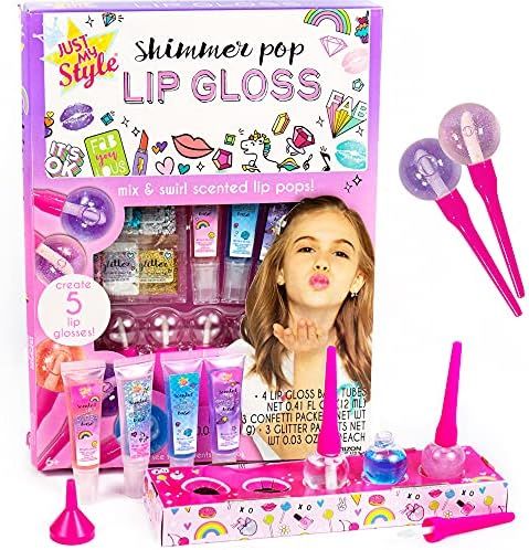 Just My Style Shimmer Pop Lip Gloss, Create 5 Lollipop-Shaped Lip Glosses, Includes Funnel, Empty... | Amazon (US)