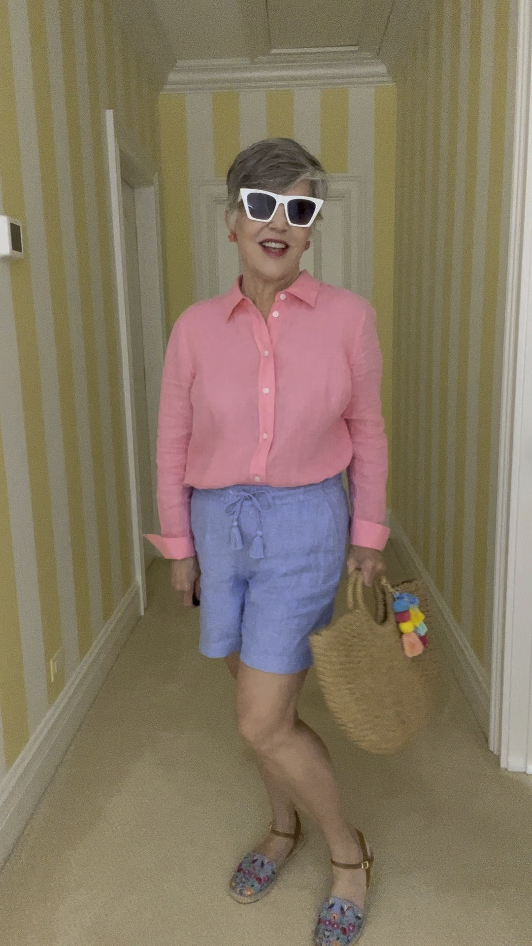 Talbots boyfriend linen shirt (S)/ Talbots linen shorts (S)/Amazon bag/ Talbots very fun and summery espadrilles. Great look for a barbecue or lunch with friends!
#casualsummerlooks
#linenforsummer
#amazonfashion
#ltkfind

#LTKitbag #LTKshoecrush #LTKSeasonal