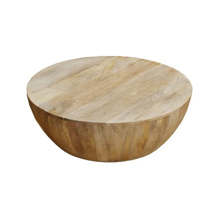 Mango Wood Coffee Table In Round Shape, Light Brown | Walmart (US)