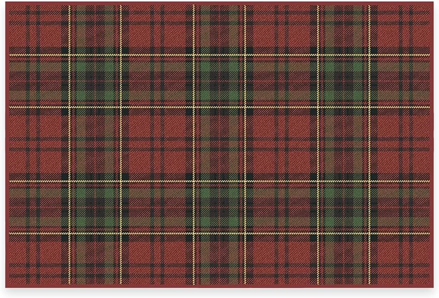 RUGGABLE Washable Plaid Area Rug – Dress Stewart Tartan Red 2x3, Stain-Resistant, Non-Slip – ... | Amazon (US)