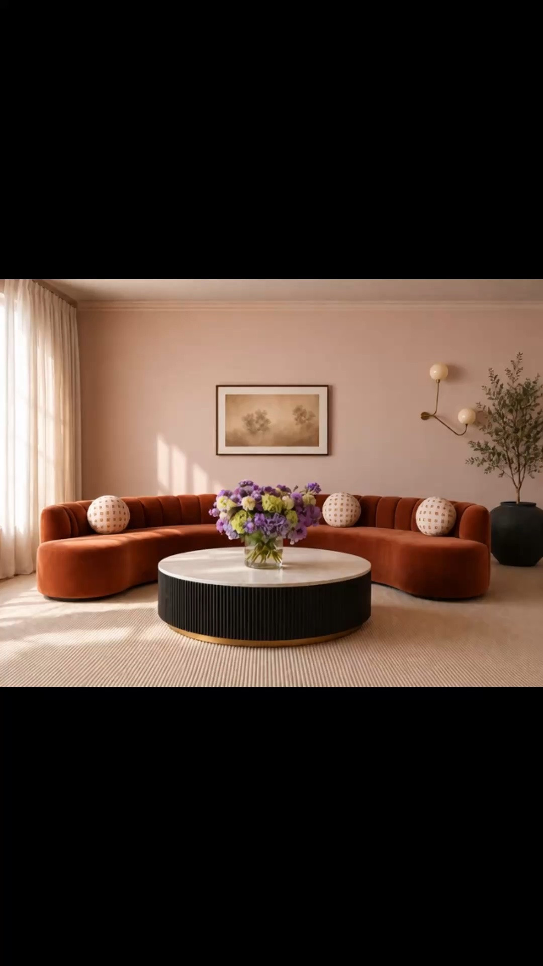 Ready to refresh your living room for fall? 🍂 I love leaning into richer color and softer texture for the season, and this deep brown velvet creates such a warm, polished mood for gathering season.

The Arhaus Amira Two-Piece Curved Sectional brings in that beautiful channel detailing and a soft, sculptural curve that keeps the room feeling open and conversational. I also love the flexibility of the design—you can work with a single curved section in a smaller space or pair two together when you have more room to create a larger gathering area.

At the center, the Finnley Storage Coffee Table adds the perfect contrast with its dark reeded texture and stone top, giving all of that velvet softness a more architectural, modern edge.

And don’t underestimate the rug. The Cobble Rug has such a subtle striped texture—quiet, refined, and incredibly sophisticated. It adds just enough rhythm and dimension underfoot without competing with the rest of the room, which is exactly why it works so beautifully here.

One of the easiest ways to transition a room for the season is simply changing the artwork. The Enchanting Landscape Framed Print has that soft, misty palette that feels especially right for fall and instantly shifts the mood of the space.

Final day of the Arhaus sale — up to 50% off.

#Arhaus #ArhausSale #LivingRoom #LivingRoomRefresh #FallLivingRoom #FallHome #FallDecor #AmiraSectional #CurvedSectional #VelvetSofa #BrownVelvet #FinnleyCoffeeTable #CoffeeTable #CobbleRug #StripedRug #AreaRug #WallArt #FramedArt #ModernLivingRoom #InteriorDesign #HomeDecor

#LTKdayinmylife #LTKHome #LTKSaleAlert