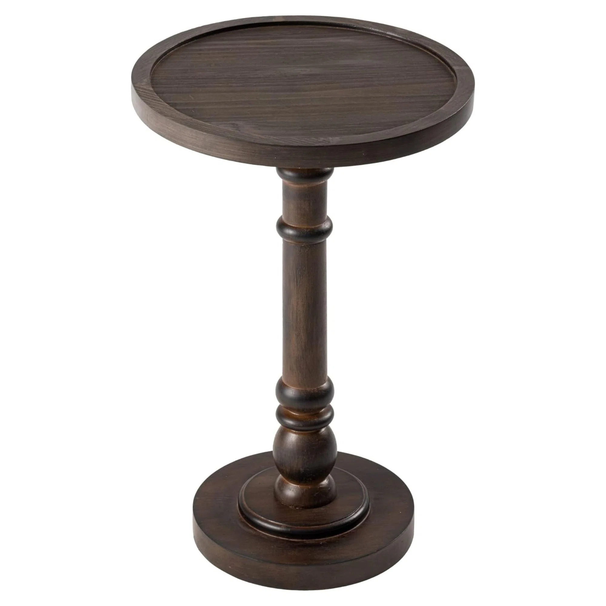 COZAYH Pedestal Tray Top End Table for Holding Drinks, Lamps, Plants, Dark Brown | Wayfair North America