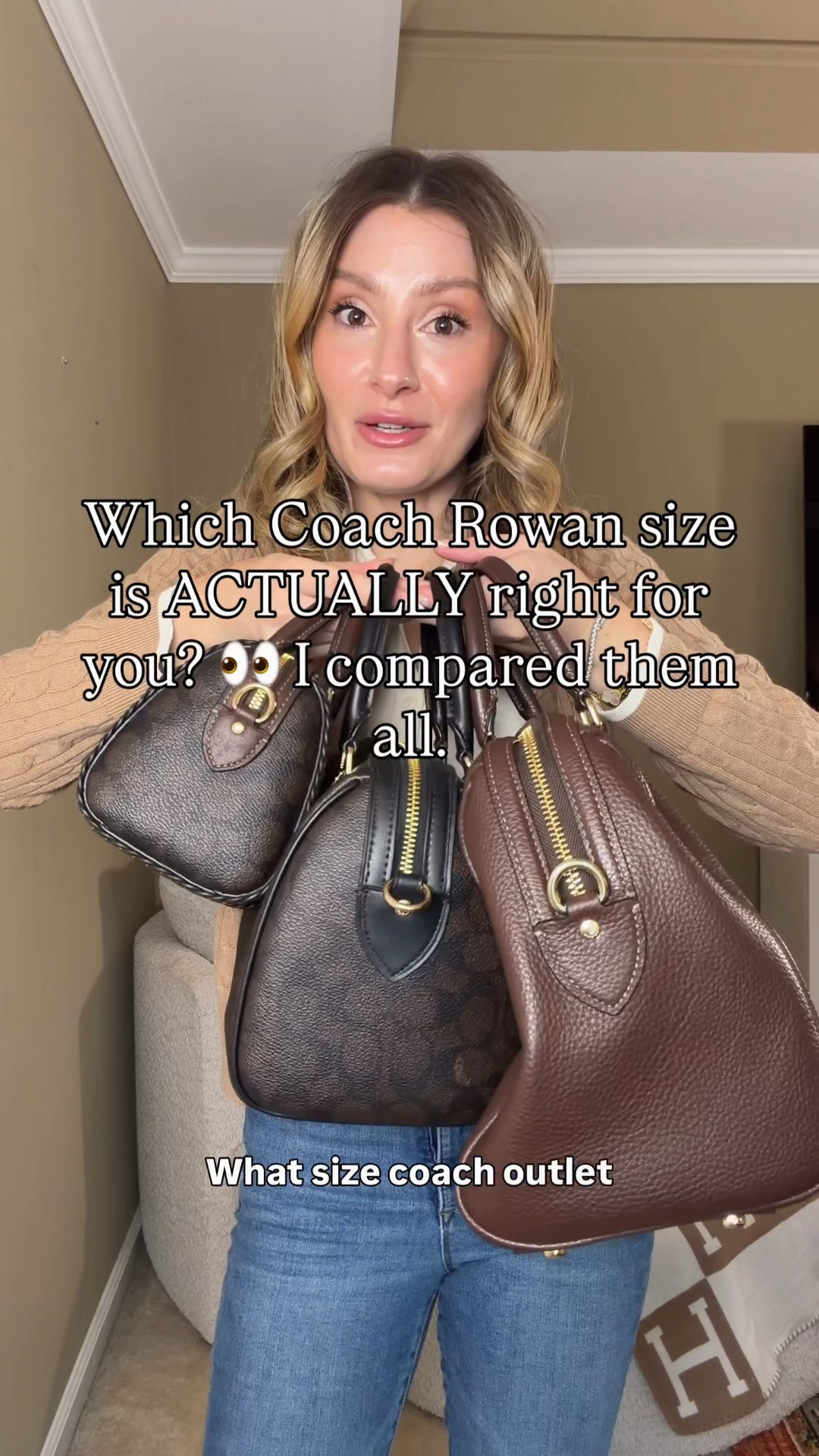 Which Coach Rowan size is actually the best one? 👀 I compared the Coach Outlet Rowan sizes side by side so you can see the difference in size, shape, capacity, and how each one looks carried.

If you’ve been trying to decide between the small, medium, or larger Rowan, save this for later! 👜

Which Coach Rowan size would YOU pick? ⬇️

#Coachbag #CoachOutlet #CoachRowan #CoachBags
