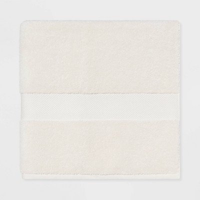 Performance Plus Oversized Bath Towel Cream - Threshold™: 100% Cotton, Heavyweight 550-800 GSM, Fade-Resistant | Target